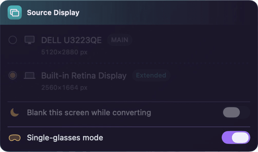 Single-glasses mode